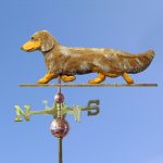Dachshund Long Hair Hand Carved Hand Painted Basswood Dog Weathervane Red Dapple