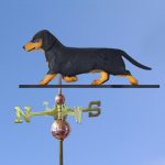 Dachshund Smooth Hand Carved Hand Painted Basswood Dog Weathervane Black & Tan