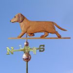 Dachshund Smooth Hand Carved Hand Painted Basswood Dog Weathervane Red