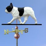 French Bulldog Hand Carved Hand Painted Basswood Dog Weathervane Pied