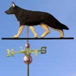 German Shepherd Hand Carved Hand Painted Basswood Dog Weathervane Black w/ Tan Points