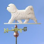 Havanese Hand Carved Hand Painted Basswood Dog Weathervane White