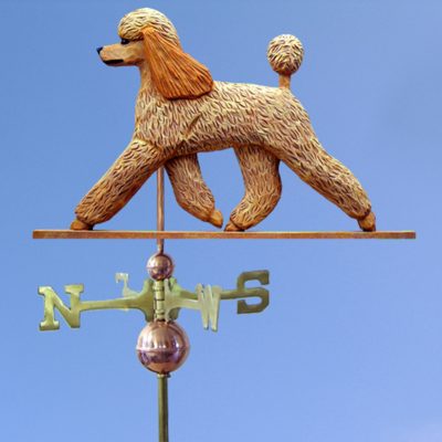 Poodle Hand Carved Hand Painted Basswood Dog Weathervane Apricot