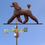Poodle Hand Carved Hand Painted Basswood Dog Weathervane Brown