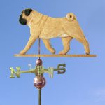 Pug Hand Carved Hand Painted Basswood Dog Weathervane Fawn