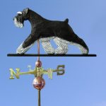Schnauzer Uncropped Hand Carved Hand Painted Basswood Dog Weathervane Black/Silver