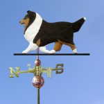 Sheltie Hand Carved Hand Painted Basswood Dog Weathervane Tri