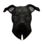 Am.Staffordshire Terrier Head Plaque Figurine Black Uncropped