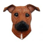 Am.Staffordshire Terrier Head Plaque Figurine Red Uncropped