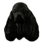 American Cocker Spaniel Head Plaque Figurine Black