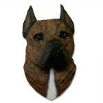 American Staffordshire Terrier Head Plaque Figurine Brindle