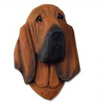 Bloodhound Head Plaque Figurine Red