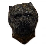 Carin Terrier Head Plaque Figurine Black/Brindle