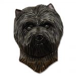 Carin Terrier Head Plaque Figurine Dark Grey