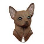 Chihuahua Head Plaque Figurine Brown