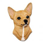 Chihuahua Head Plaque Figurine Fawn