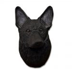 German Shepherd Head Plaque Figurine Black