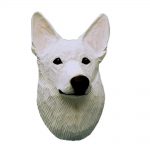 German Shepherd Head Plaque Figurine White