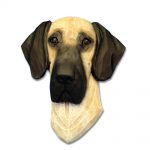 Great Dane Head Plaque Figurine Fawn Uncropped