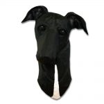 Greyhound Head Plaque Figurine Black