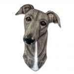 Greyhound Head Plaque Figurine Blue