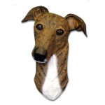 Greyhound Head Plaque Figurine Brindle