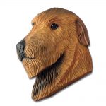 Irish Wolfhound Head Plaque Figurine Red
