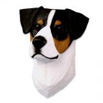 Jack Russell Terrier Head Plaque Figurine Tri