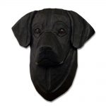 Black Labrador Head Plaque Figurine