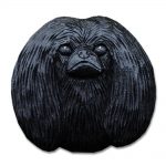 Pekingese Head Plaque Figurine Black