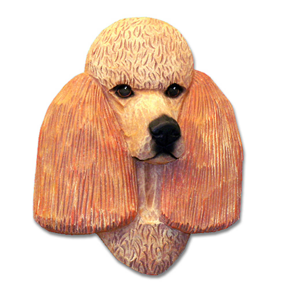 Poodle Head Plaque Figurine Apricot
