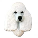Poodle Head Plaque Figurine White
