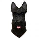 Scottish Terrier Head Plaque Figurine Black