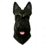 Scottish Terrier Head Plaque Figurine Brindle