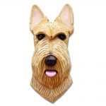 Scottish Terrier Head Plaque Figurine Wheaten