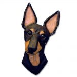 Manchester Terrier Head Plaque Figurine