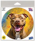 PITBULL HAPPY DOG CAR MAGNET