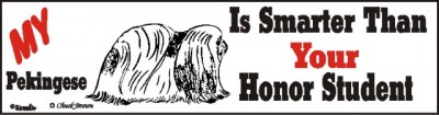 Pekingese Smart Dog Bumper Sticker