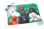 6 Poodles - White, Black, & Apricot Sitting on Stairs Design on Zippered Wallet Bag