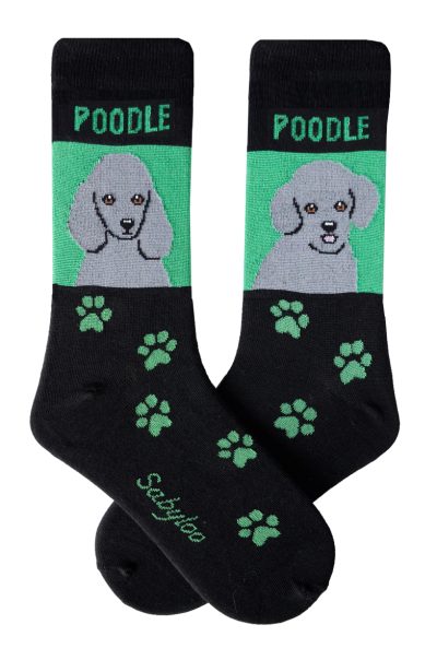 Poodle Gray on Green