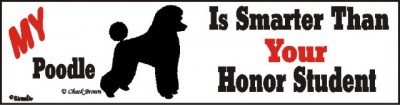 Poodle Smart Dog Bumper Sticker
