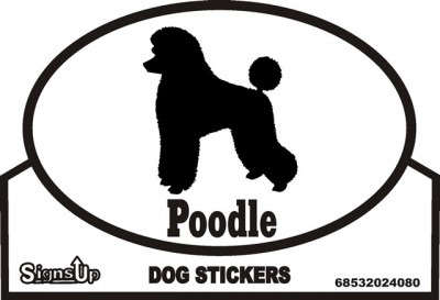 Poodle Dog Silhouette Bumper Sticker