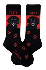 Portuguese Water Dog Socks - Red and Black in Color