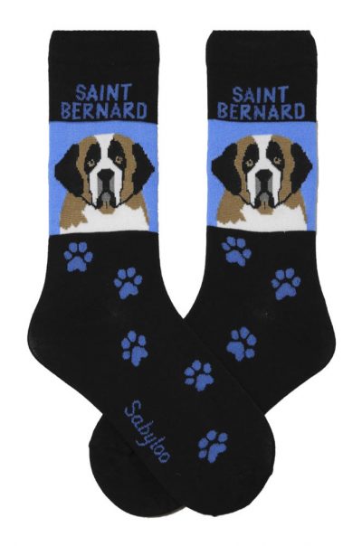 Saint Bernard Socks - Blue & Black in Color