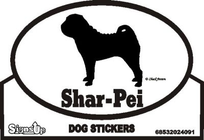 Shar Pei Dog Silhouette Bumper Sticker