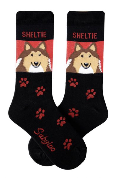 Sheltie Socks - Red and Black in Color
