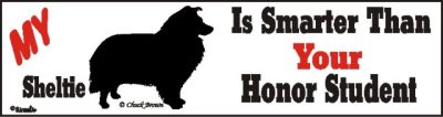Sheltie Smart Dog Bumper Sticker