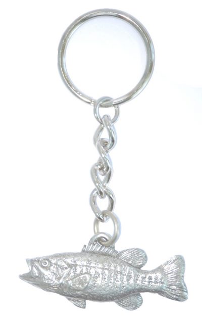 Small Mouth Bass Keychain Pewter