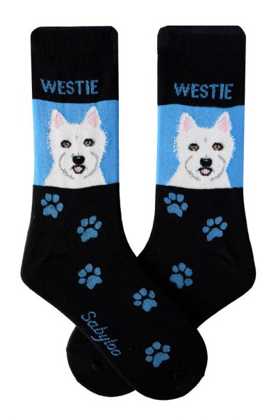 Westie Socks - Black & Blue in Color