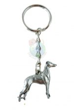Whippet Pewter Keychain